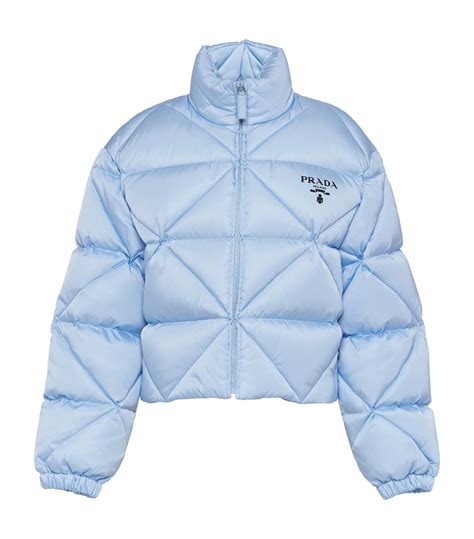 blue prada leather jacket|prada puffer jacket women's.